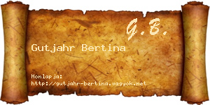 Gutjahr Bertina névjegykártya